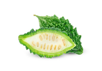 Bitter melon on white background