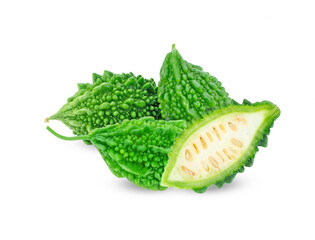 Bitter melon on white background