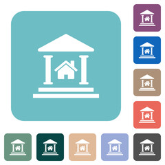 Real estate loan rounded square flat icons