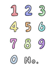 アナログ水彩風 手書き数字