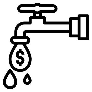 money dripping from faucet icon clip art preview