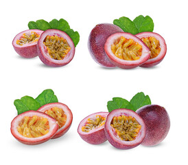  Passion fruit on a white blackground