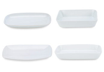 white plate on white background