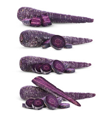 purple carrot on white background