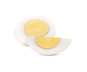 boil egg on white background