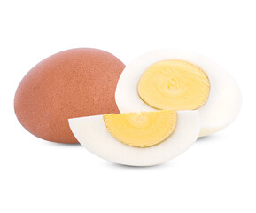 boil egg on white background