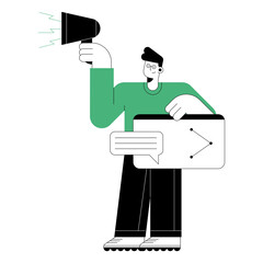 man using megaphone