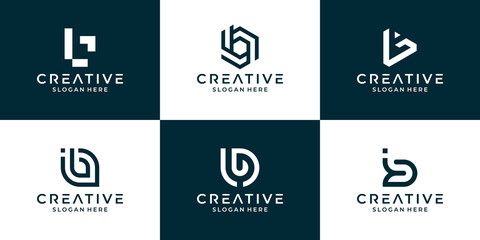 Collection of letter b with abstract design for business © suneo_99