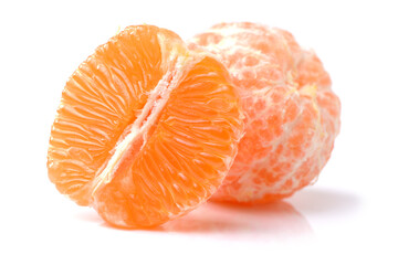 Orange mandarin or tangerine fruit isolated on white background 