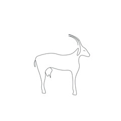 Goat animal line drawing vector illustration