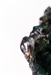 Sparkly beautiful crystal magic Quartz gem stone. Iridescent natural geometric crystals.