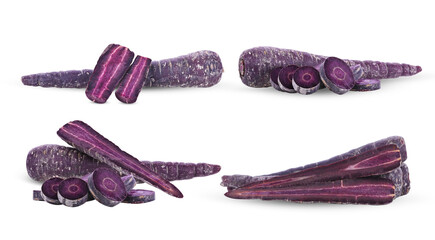purple carrot on white background