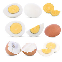 boil egg on white background