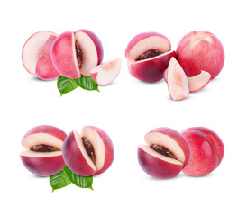 Peach fruit isolated on white background