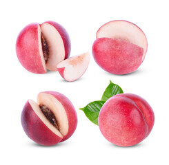 Peach fruit isolated on white background