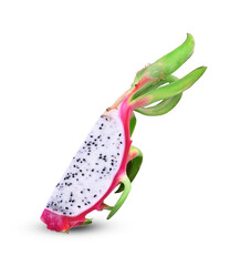 Dragon Fruit Portion On White background