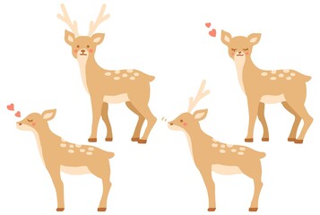 Fototapeta premium かわいい手描きのシカのイラスト