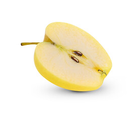 apple and slice on a white background.