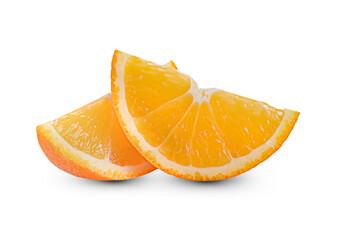 Orange fruits with slice isolated on white background