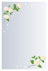 喪中はがき　ツバキの花