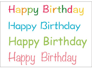 Happy birthday with colorful letters.