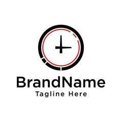 Obraz premium Modern graphic of clock logo.