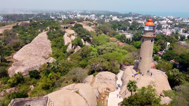 The Group of Monuments at Mahabalipuram is a collection of 7th- and 8th-century CE religious monuments in the coastal resort town of Mahabalipuram, Tamil Nadu, India and a UNESCO World Heritage Site
