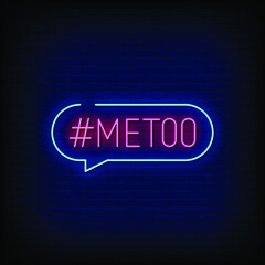 Me Too Neon Signs Style Text Vector