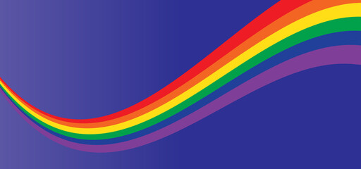 LGBT Pride Day HD background. Vector illustration of colorful pride day with wave shape like rainbow. Editable 