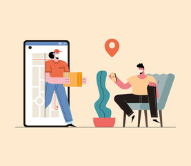 smartphone with delivery app