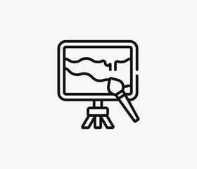Painting vector icon. Editable stroke. Symbol in Line Art Style for Design, Presentation, Website or Apps Elements, Logo. Pixel vector graphics - Vector