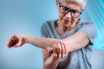 Senior Woman with Painful Elbow.