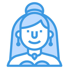 Bride blue outline icon
