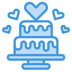Cake blue outline icon