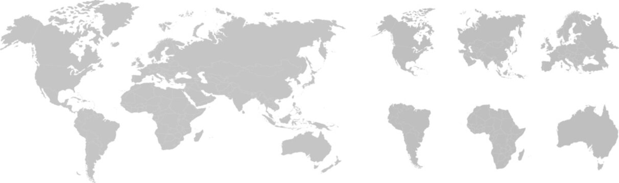 Planet Earth. Earth Day. The Earth, World Map on white background. Vector illustration. EPS 10