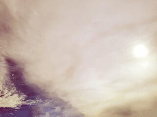 The sky and the big, thick orange clouds