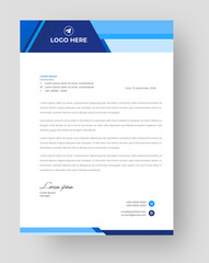 corporate modern letterhead design template with blue color. creative modern letter head design template for your project. letterhead, letter head, simple letterhead design. Vector illustration. 