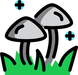 mushroom color outline icon