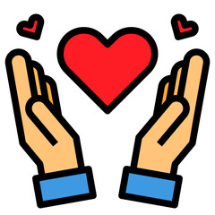 Hand filled outline icon