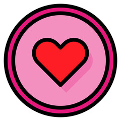 Heart filled outline icon