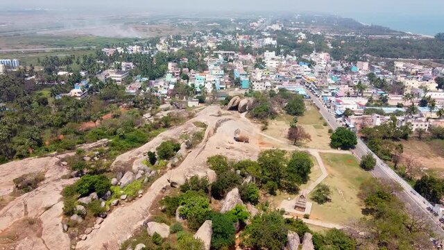 The Group of Monuments at Mahabalipuram is a collection of 7th- and 8th-century CE religious monuments in the coastal resort town of Mahabalipuram, Tamil Nadu, India and a UNESCO World Heritage Site