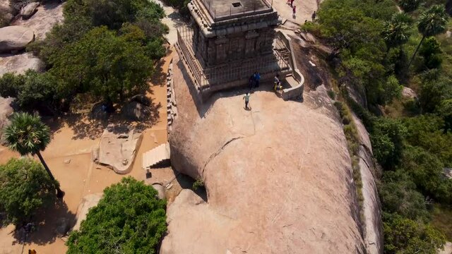 The Group of Monuments at Mahabalipuram is a collection of 7th- and 8th-century CE religious monuments in the coastal resort town of Mahabalipuram, Tamil Nadu, India and a UNESCO World Heritage Site