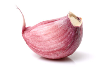 Fresh young garlic isolated on white background