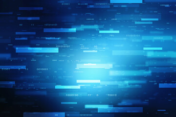 flowing number one and zero text in binary code format in technology background.