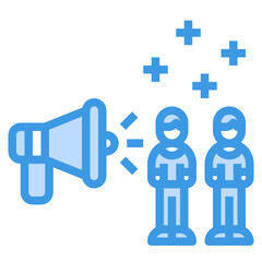 Advertisment blue outline icon