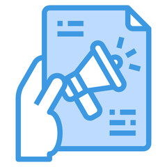Hand blue outline icon