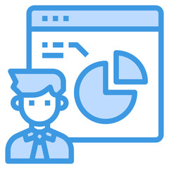 Manager blue outline icon