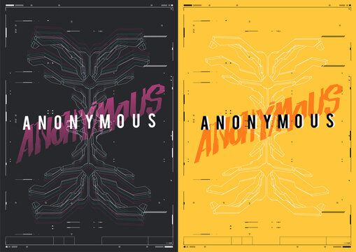 Modern flyer for web and print. hacking, programming and virtual environments. Tech Abstract poster template with HUD elements. Cyberpunk futuristic poster. Cyber culture,