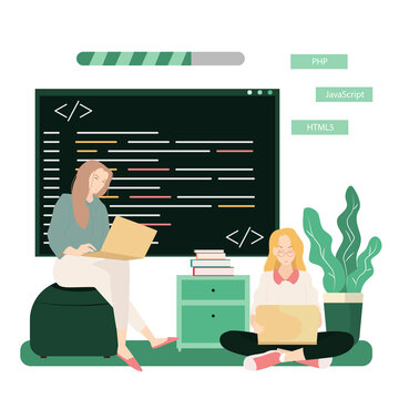 Programmer at work concept banner.