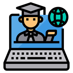 Laptop filled outline icon